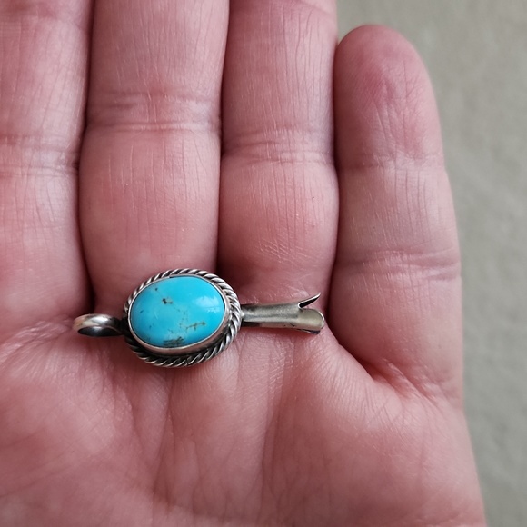 NWOT Native American Navajo Turquoise & Sterling Squash Blossom Pendant 🩵🎁❤️ - Picture 8 of 10
